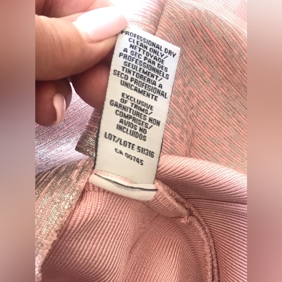 JS Collections pink & silver bodycon midi dress with zipper in sz 4. Stretchy - Picture 12 of 13